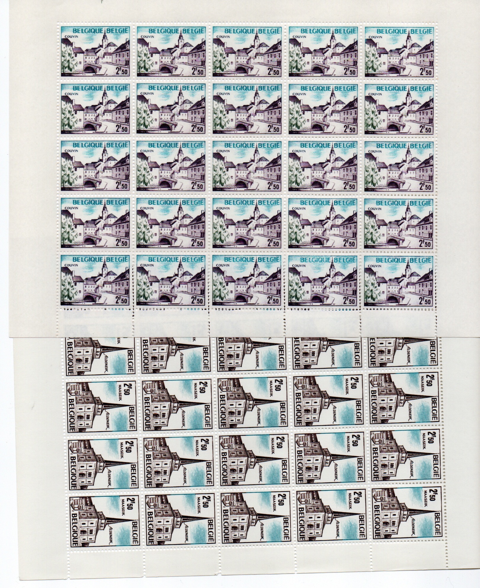 Belgique - Petits Feuillets 1636/37** + Variétés