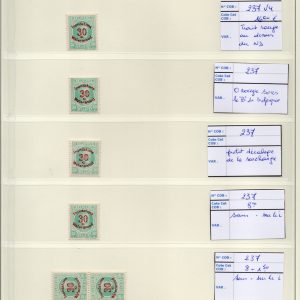 Belgique - 237/39** et o - Etude : Variétés