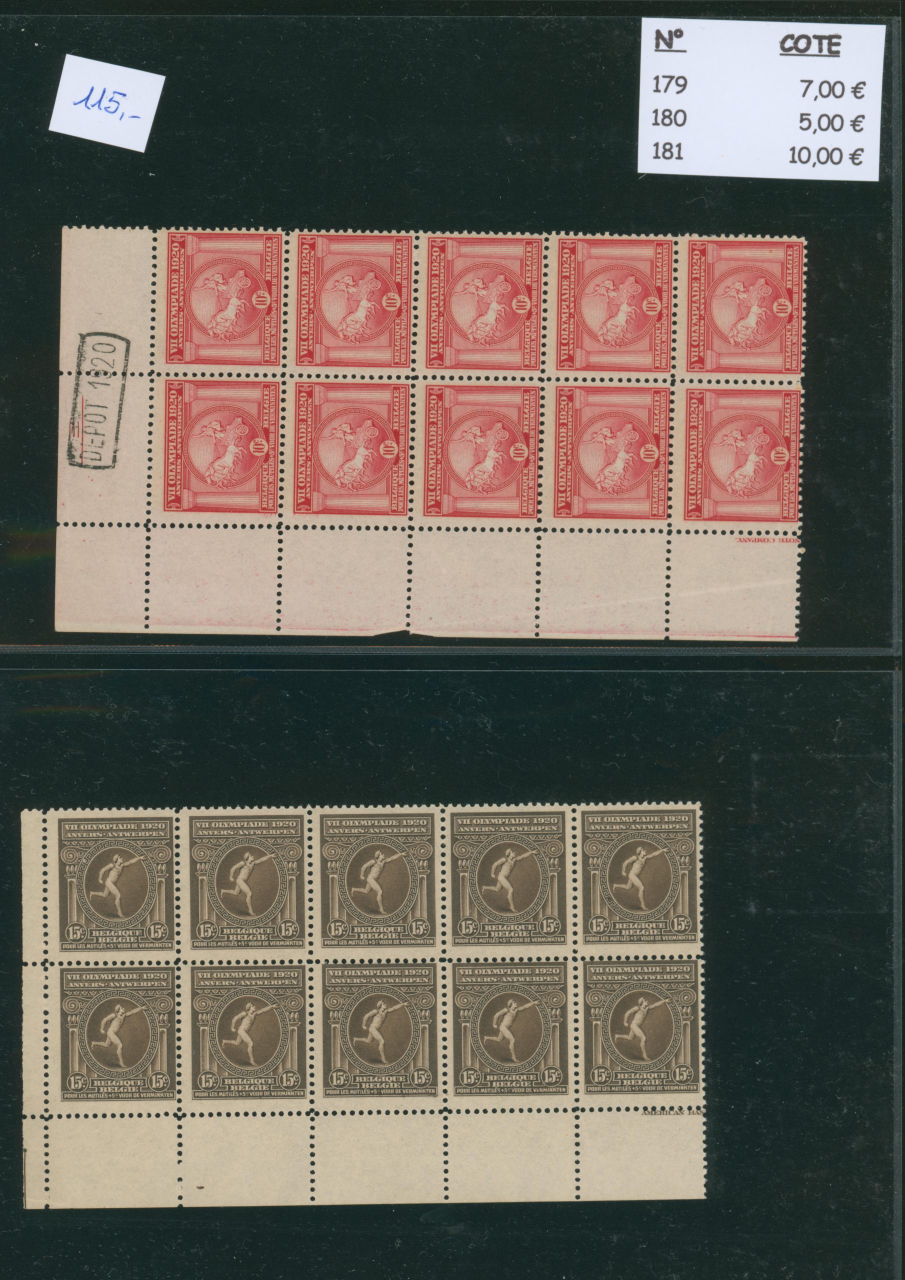 Belgique Lot 179/81