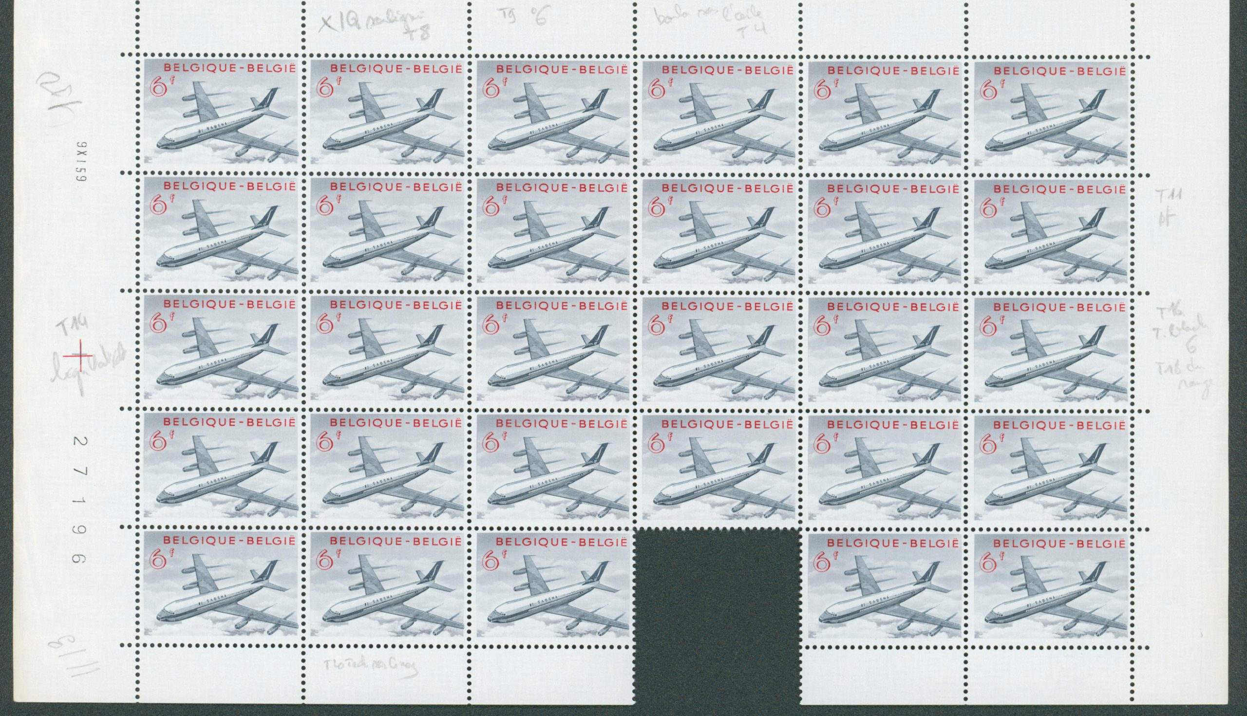 Belgique 1113** Feuille de 29 Variété
