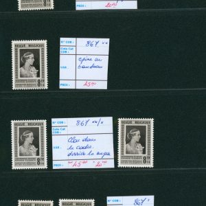 Belgique 863/67 Variétés