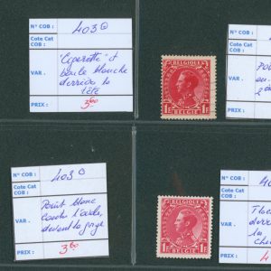Belgique 403 **/*/° Variétés