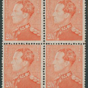 Belgique 435A**  Orange clair B4 + Certificat